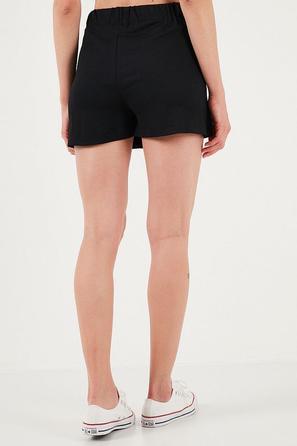 Streç Bağlamalı Slim Fit Yüksek Bel Mini Şort Etek ŞORT ETEK 5865745 - 8
