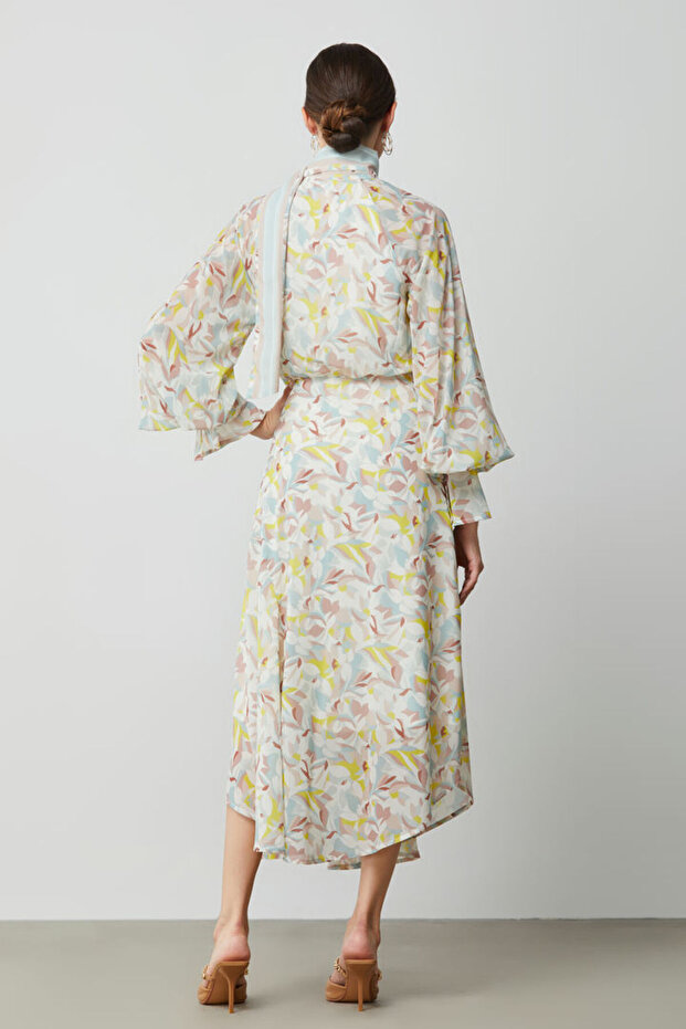 فستان مطبوع غير متماثل - 5