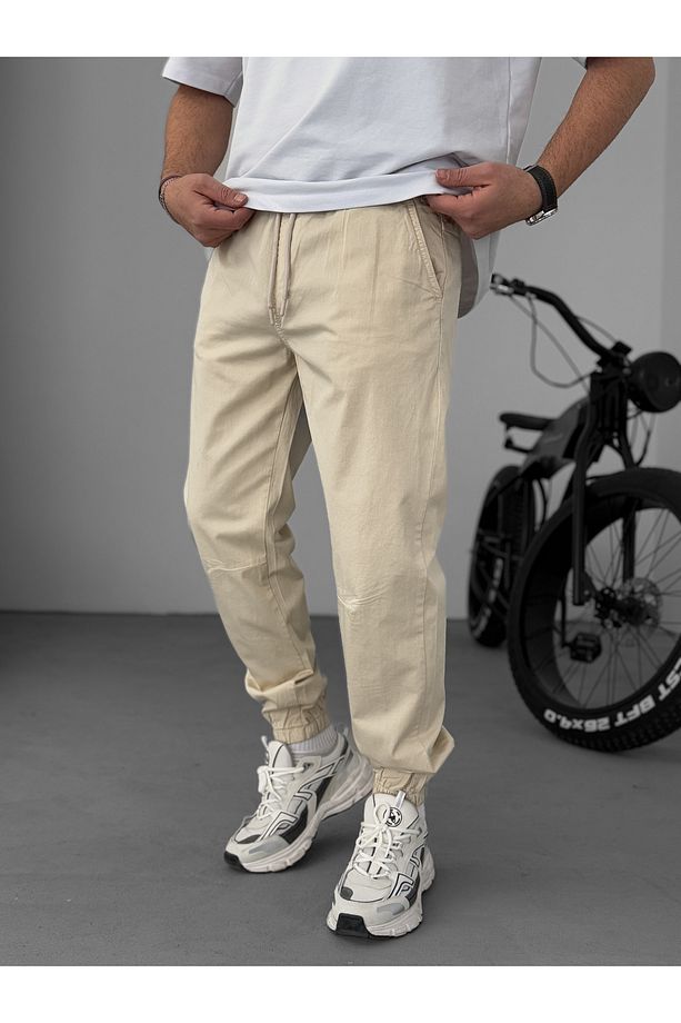 Bej Dizi Dikişli Gabardin Jogger YP-5018 - 3