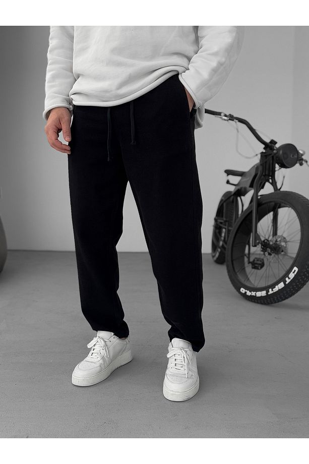 Siyah Regular Fit Diz Dikişli Pantolon YP-5010 - 1