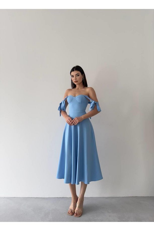 Sindirella Midi Atlas Elbise - 6