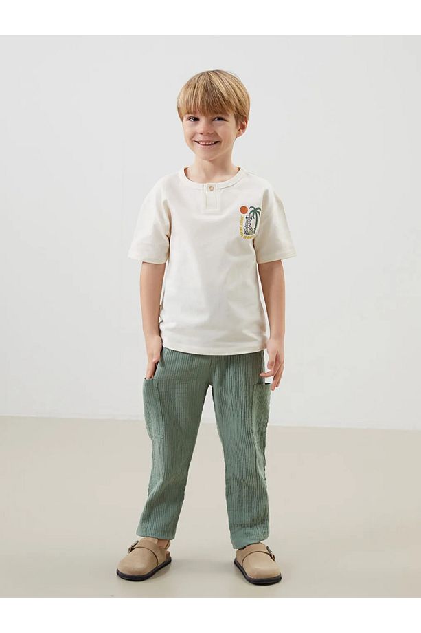 LCW baby Yeşil Basic Erkek Çocuk Kargo Pantolon - 4