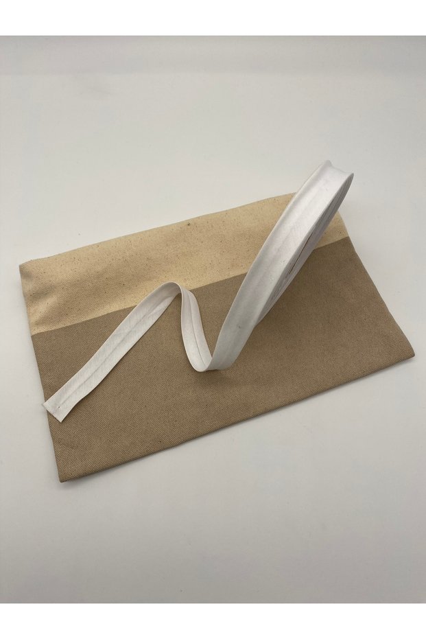 100% Cotton (Koton) Bias Tape White 25 Meters Length-2 cm Width-Verev Layered Cotton Bias Tape 25 Meters No:1