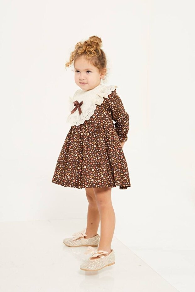 KIZ ÇOCUK ÇİÇEKLİ ELBİSE - 2