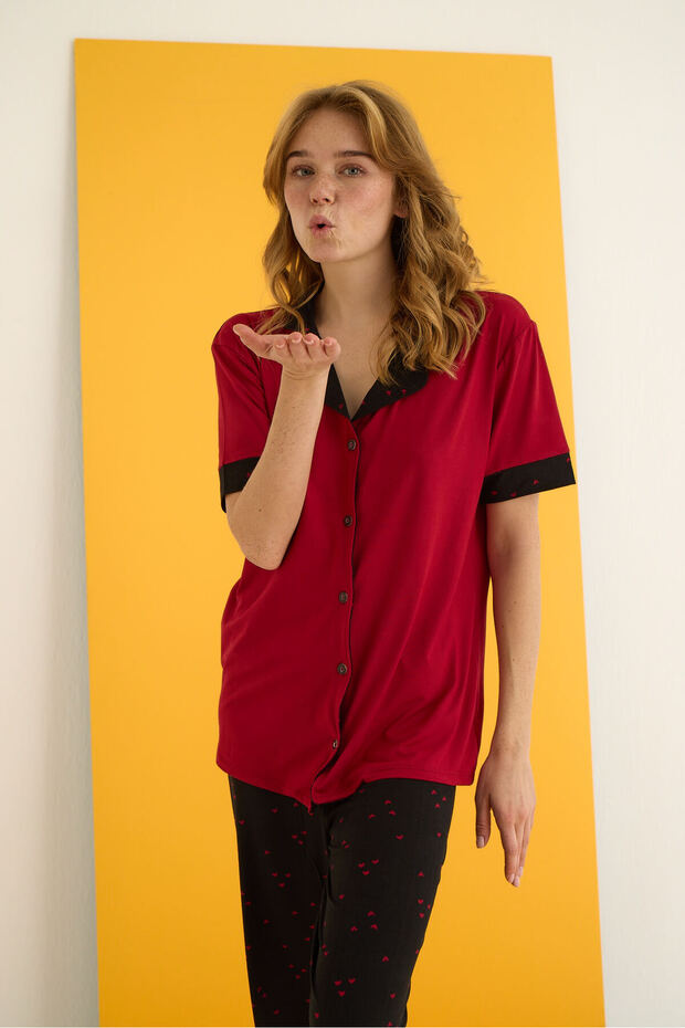 BAMBOO DÜĞMELİ PİJAMA TAKIMI - 2