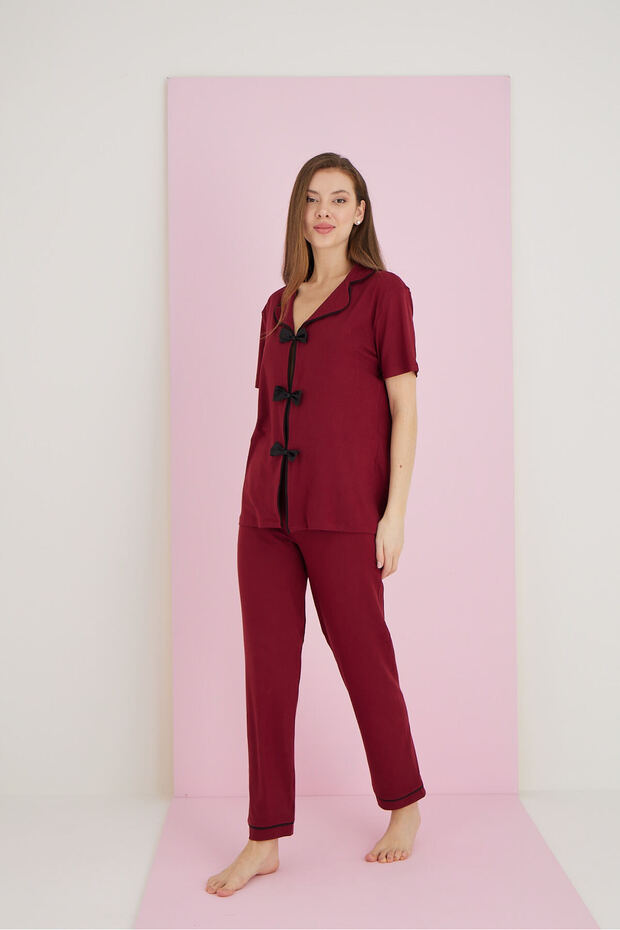 BAMBOO FİYONKLU PİJAMA TAKIMI - 2