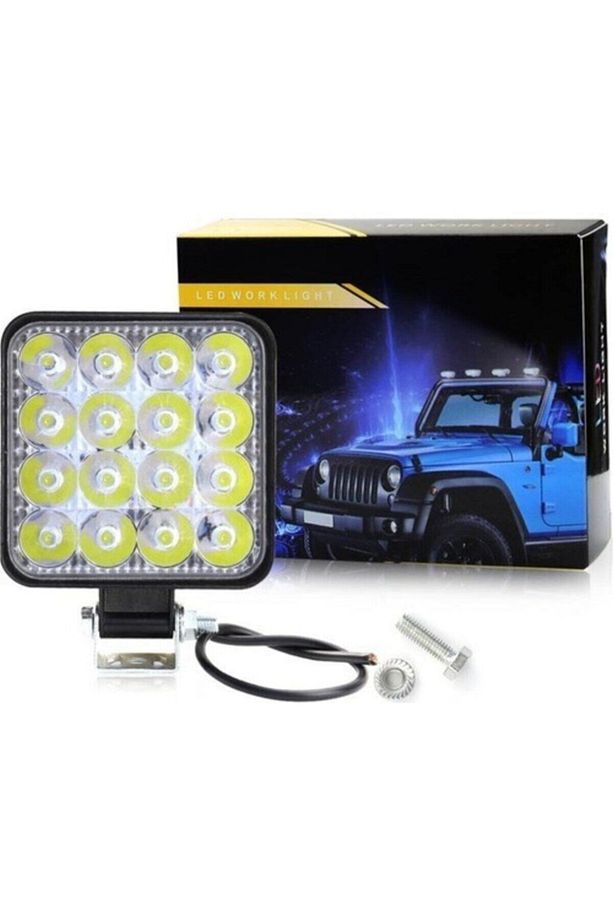 16 Led Kare Off Road Iş Makinası Çalışma Lambası Sis Farı 48 W - 5