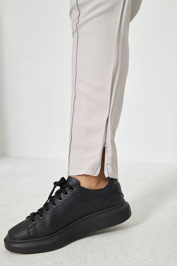 Erkek Çımalı Yandan Cepli Lastikli Bağcıklı Paça Fermuarlı Kullanışlı Slim Fit Jogger - 5