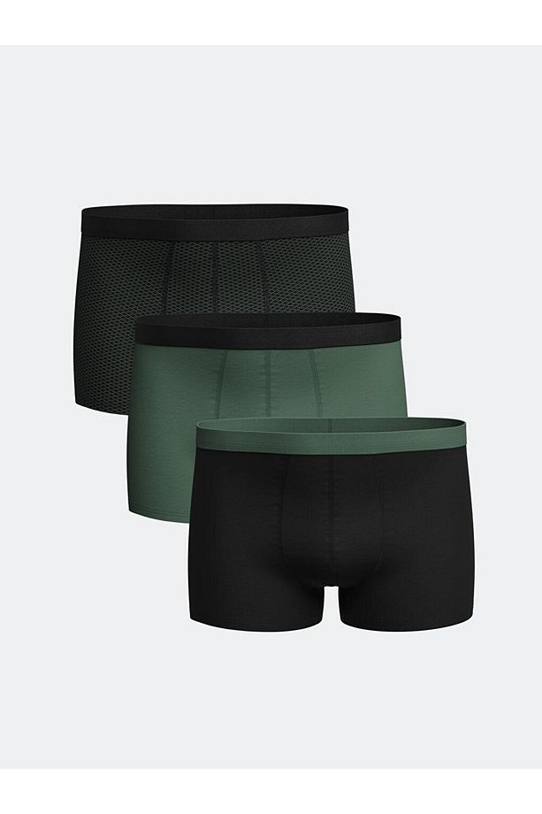 Standart Kalıp Pamuklu Esnek Erkek Boxer 3'lü (W4) - 1