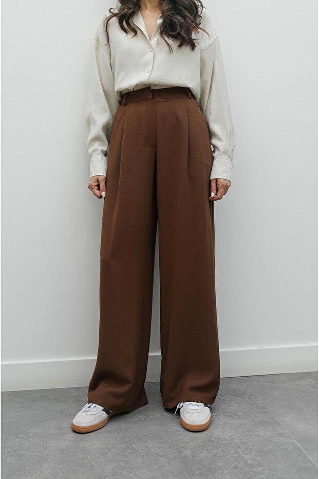 Braune Fallon Palazzo-Hose - 1