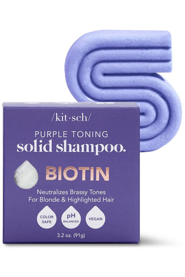 Purple Shampoo Bar for Blonde Hair | Neutralizes Brassiness, Vegan, Zero Waste, 3.2 oz