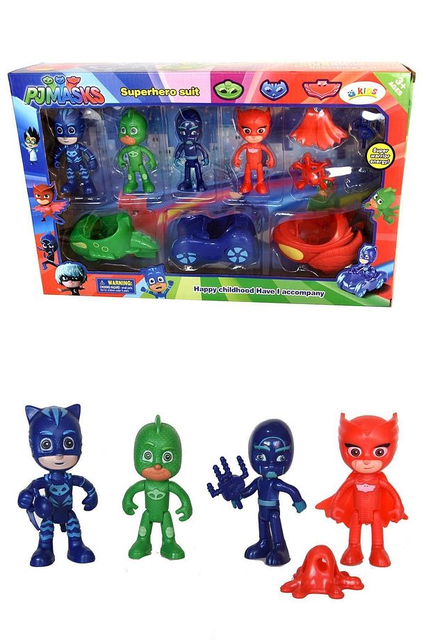 Pijamaskeliler 4 Karakter 3 Görev Aracı 10 Lu Set - 1