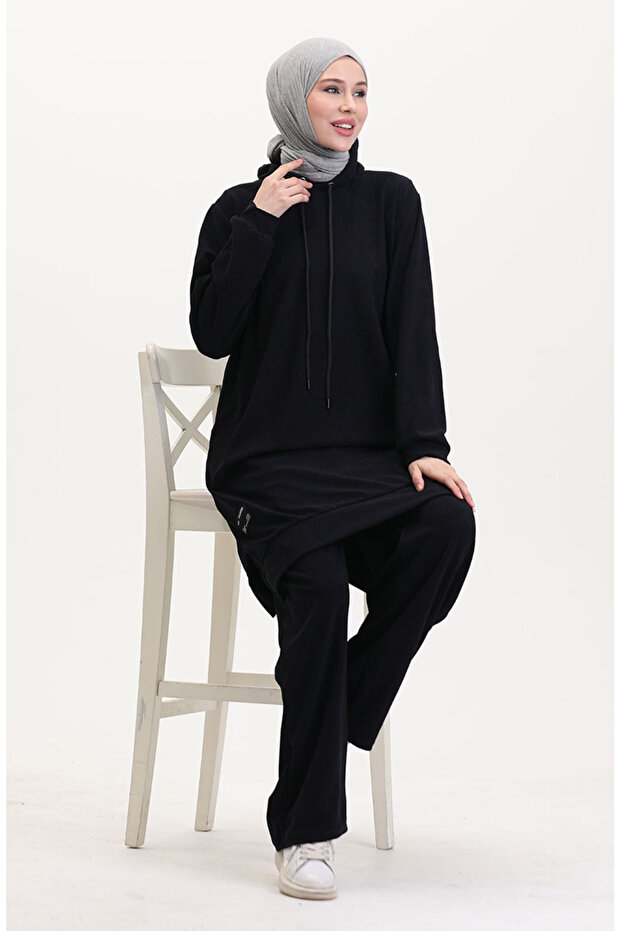 Hooded Tunic Trousers Double Suit 0566-06 Navy Blue