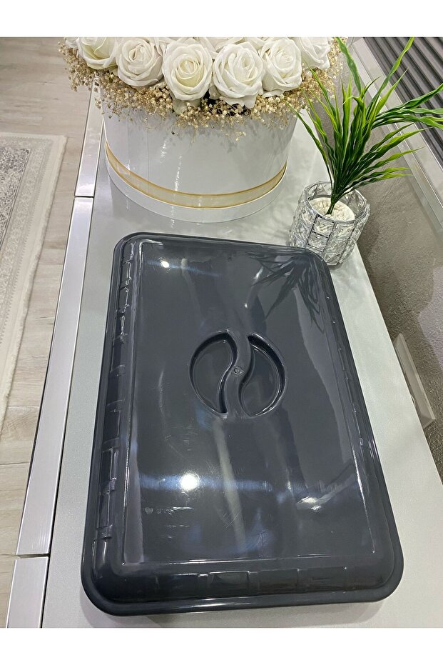 غطاء بوركام مستطيل رمادي 2 قطعة - 1