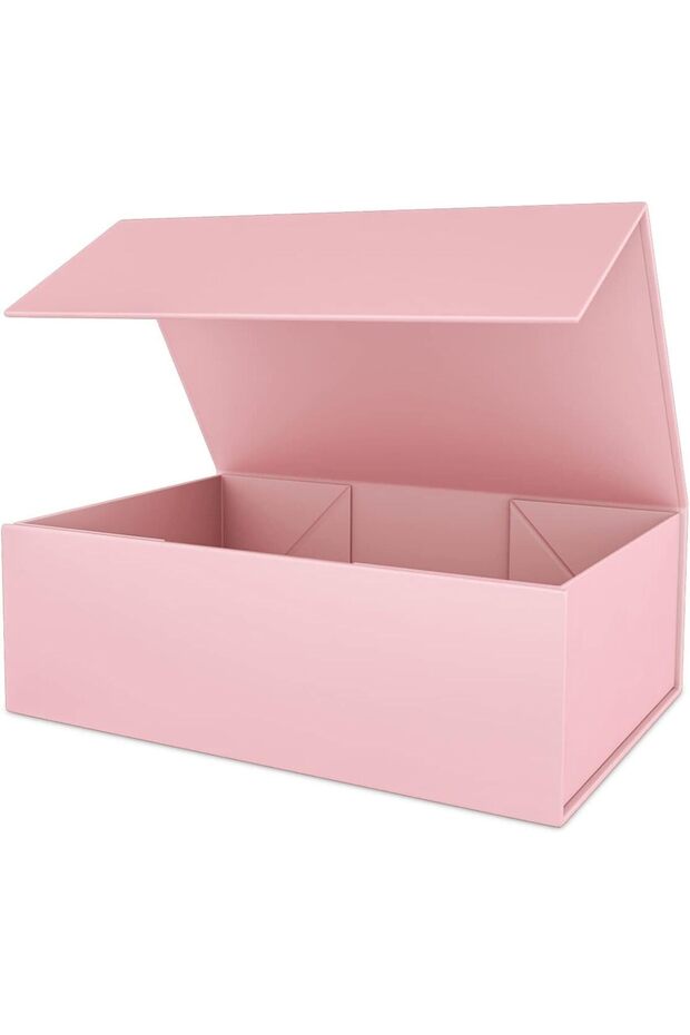 ŞENKUTU MATBAA AMBALAJ TASARIM HEDİYE KUTUSU PEMBE KUTU MIKNATISLI KUTU ÖLÇÜSÜ 30X21X10 CM
