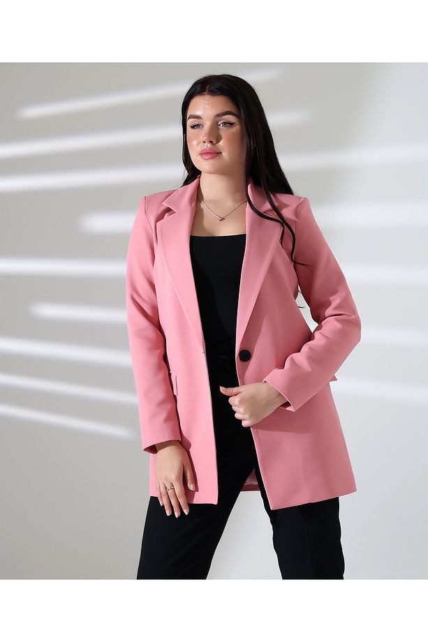 KOPYA - Tek Düğmeli Blazer Model Ceket - 5