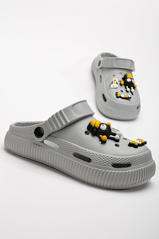 Rahat Tabanlı Yüksek Ölçekli Taşlı Çocuk Terliği Cross - 3