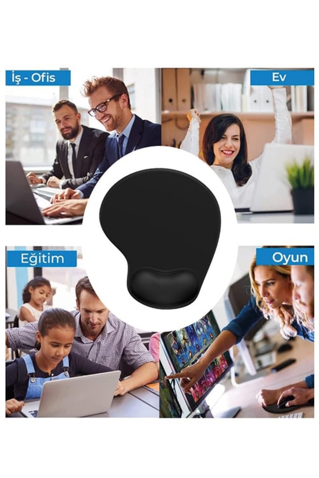 Blue, Rectangular, Patterned, Mousepad, Comfortable Mouse Pad with Wrist Support, Computer Accessory - 2