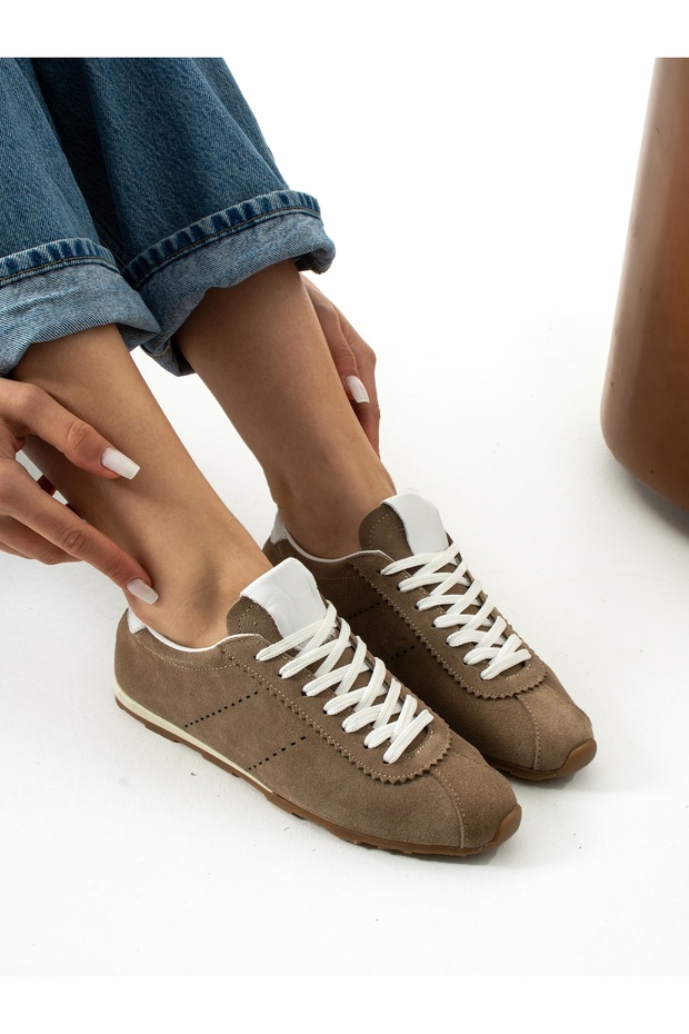 Fulgor Cream Genuine Leather Women's Sneakers