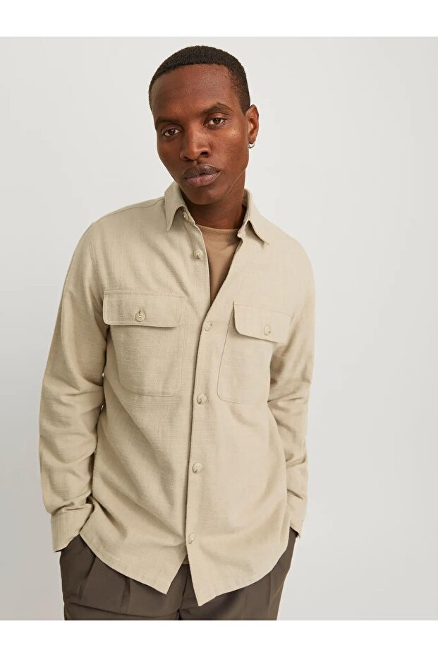 JPRCCRAYMOND SPRING SOLID OVERSHIRT SN Piper alb - 1