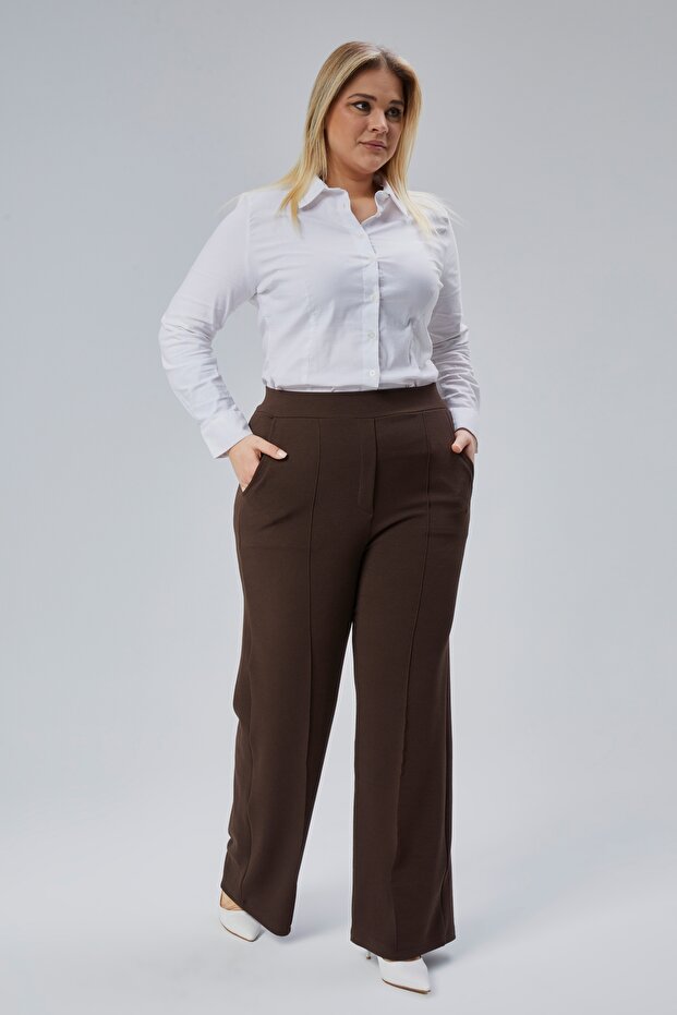 Normale Pallazo-Damenhose mit elastischer Taille - 2