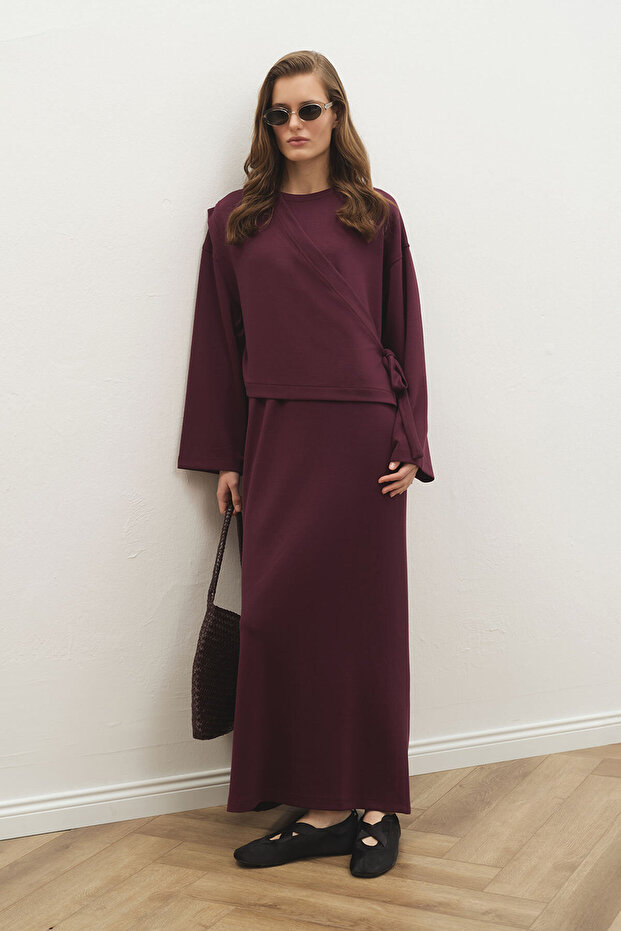 Anvelop Bordo Elbise - 1