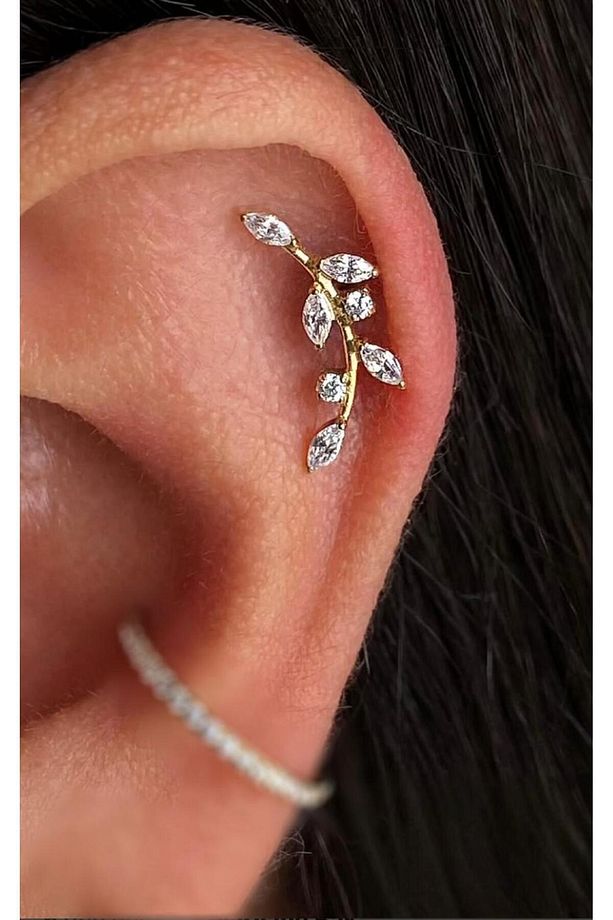 1 adet g23 titanium ( titanyum) helix kıkırdak conch uyumlu piercing - 1