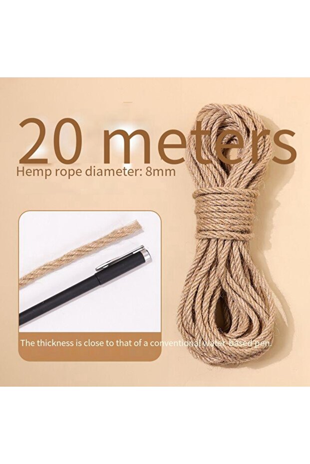 C20 20/50M Cat Scratch Resistant Tight and Durable Scratch Pole Climbing Frame Fine Sword Hemp Rope
