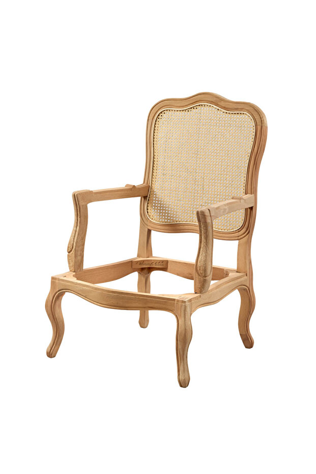 Havsa Hasırlı Berjer Cilasız Ham Ahşap - 1