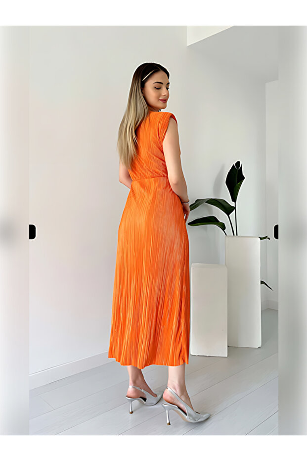 Bel Detaylı Piliseli DANIEL Elbise - 3