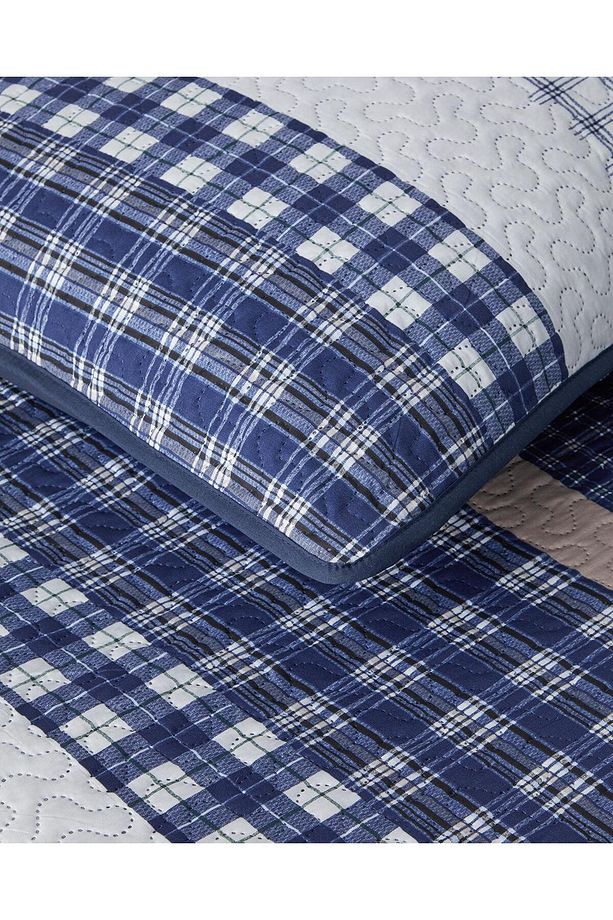 Stripe Path Çok Amaçlı Tek Kişilik Yatak Örtüsü Takımı 160x220 cm Mavi - 2