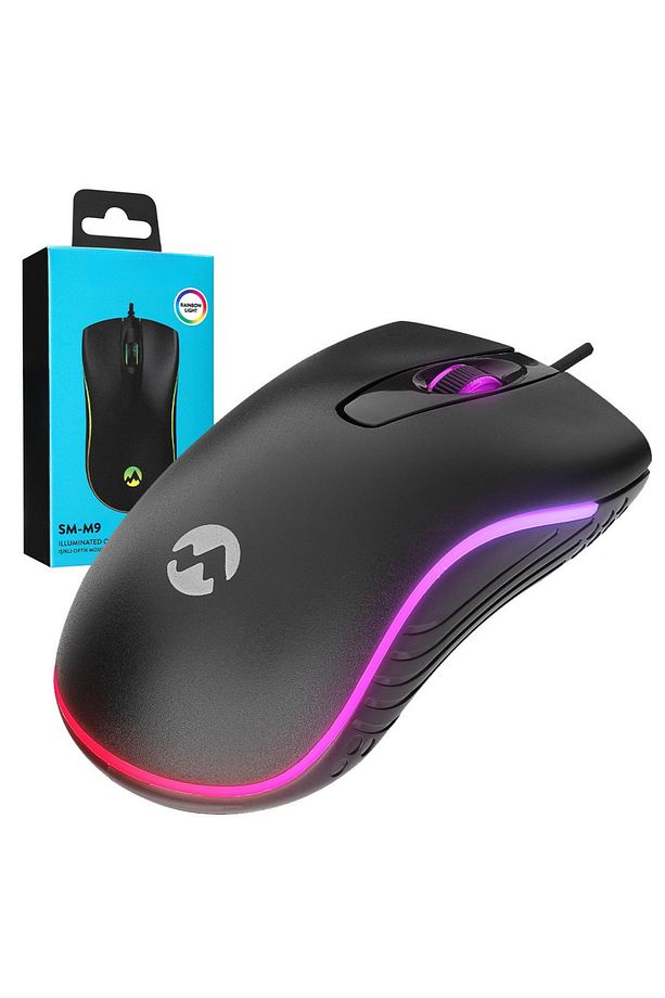 Tak Çalıştır 1000 Dpı Rgb Rainbow Ledli Siyah 3D Optik Led Mouse - 1