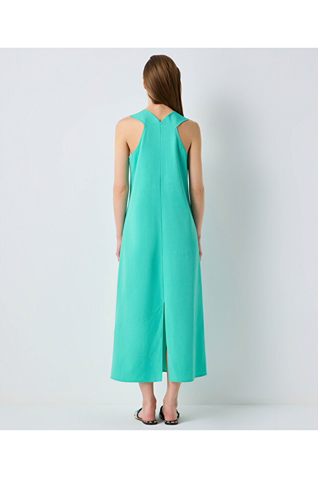 Rahat kesim cutout elbise - 5