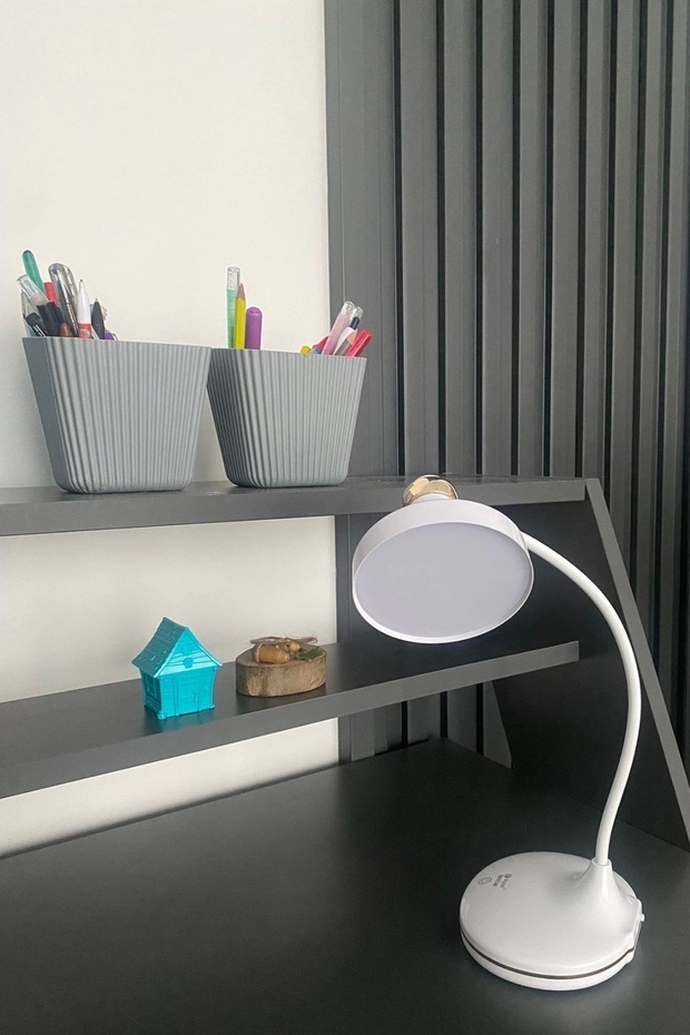 BUFFER® Dokunmatik 3 Farklı LED Işıklı Çalışma Masası Üstü Lamba - 8