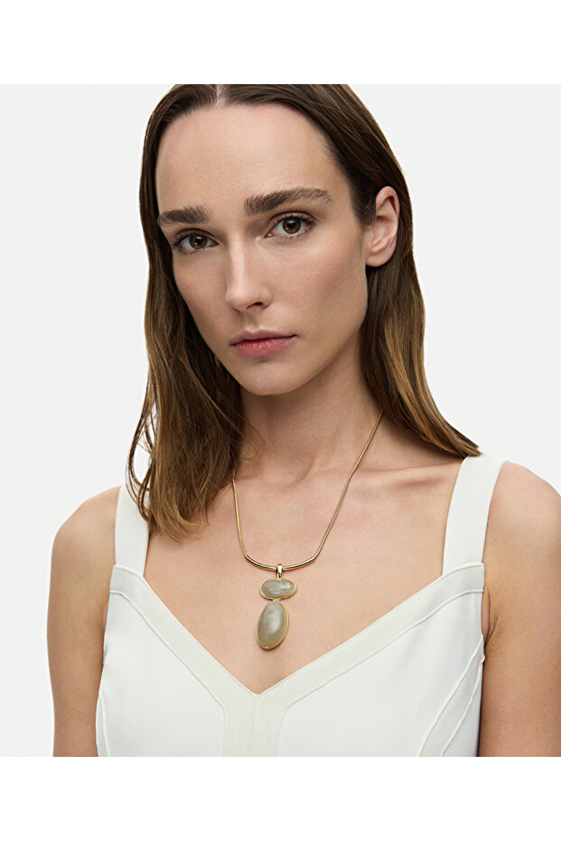 Oval reçine uçlu kolye - 2