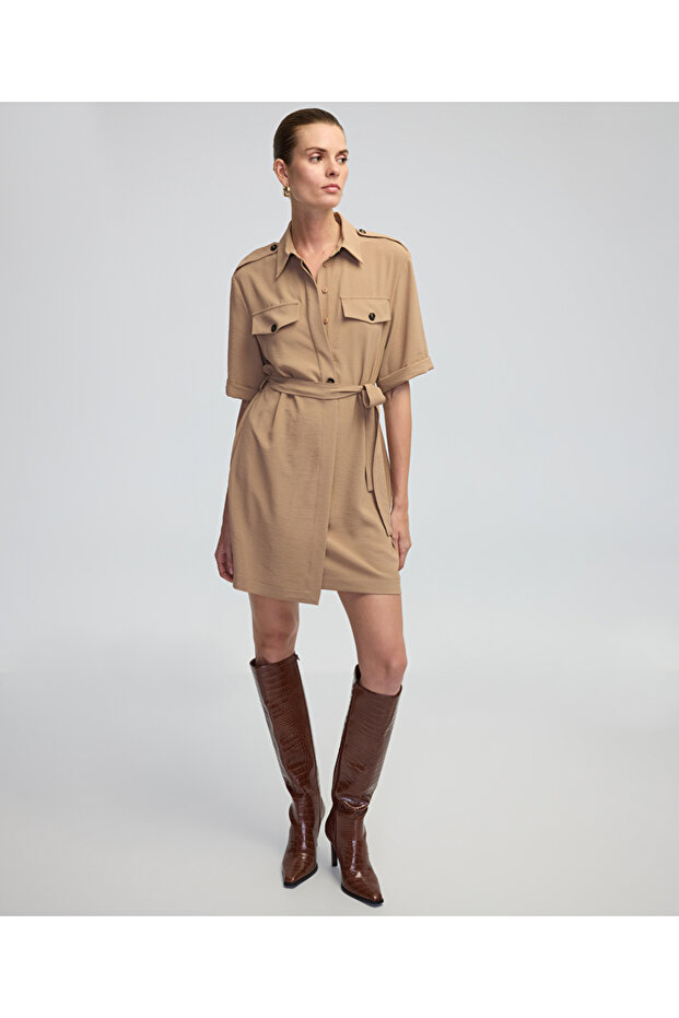 Cepli mini elbise - 1