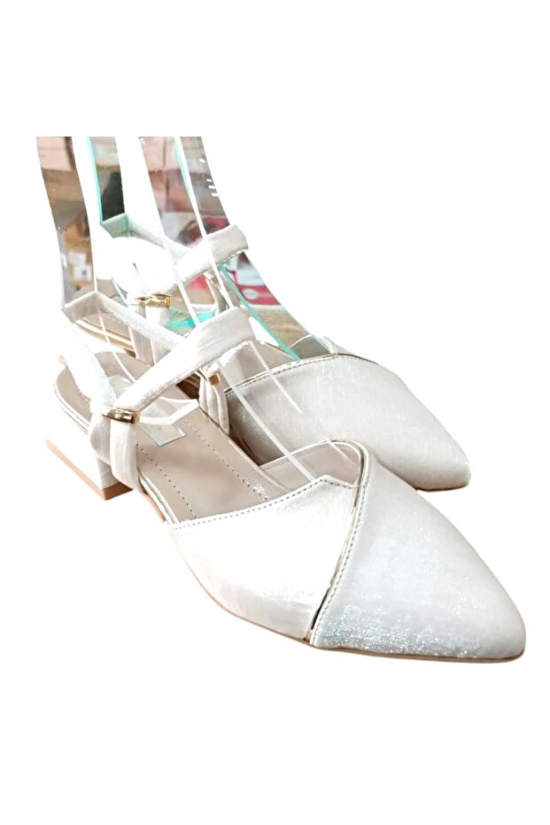 De Scarıo 25Y-594 Women's Short Thick Heeled Back Open Shoes