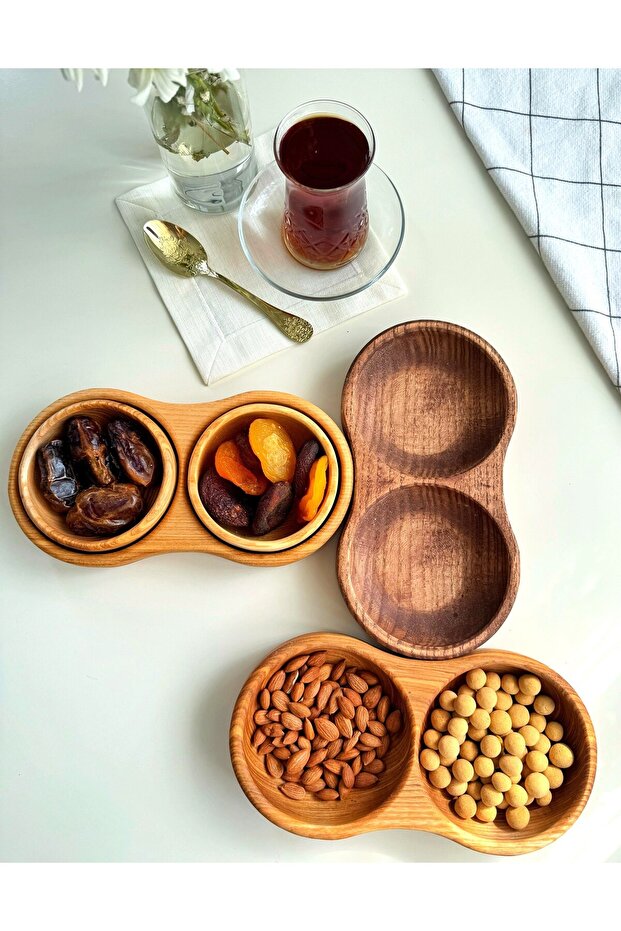 Wooden Snack Bowl Presentation Set of 3