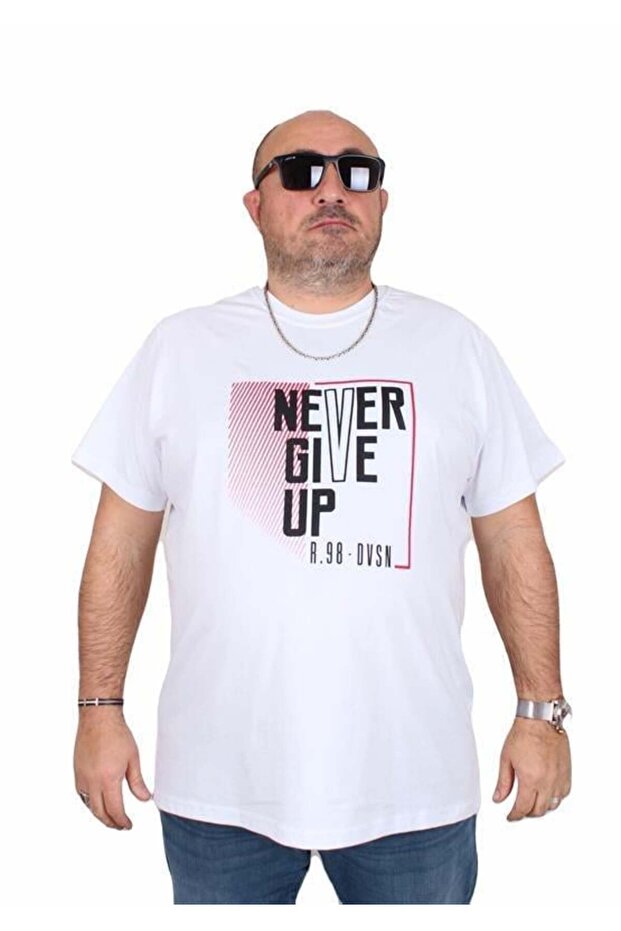 Men's Oversize Crew Neck T-Shirt Never 25165 White