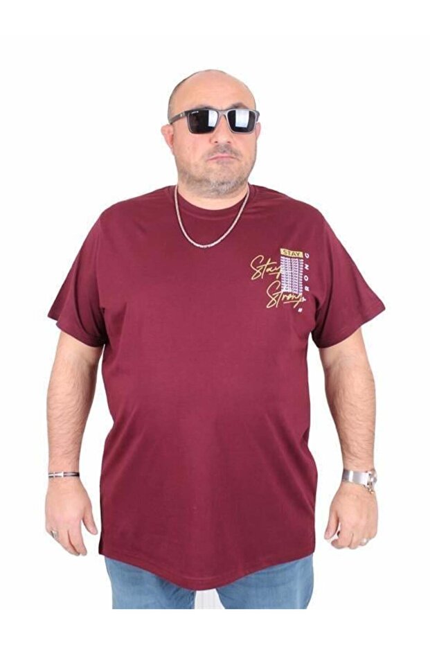 Men's Plus Size Crew Neck T-Shirt Stay Strong 25159 Murdum