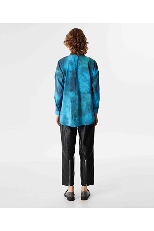 Görsel baskılı oversıze gömlek - 6