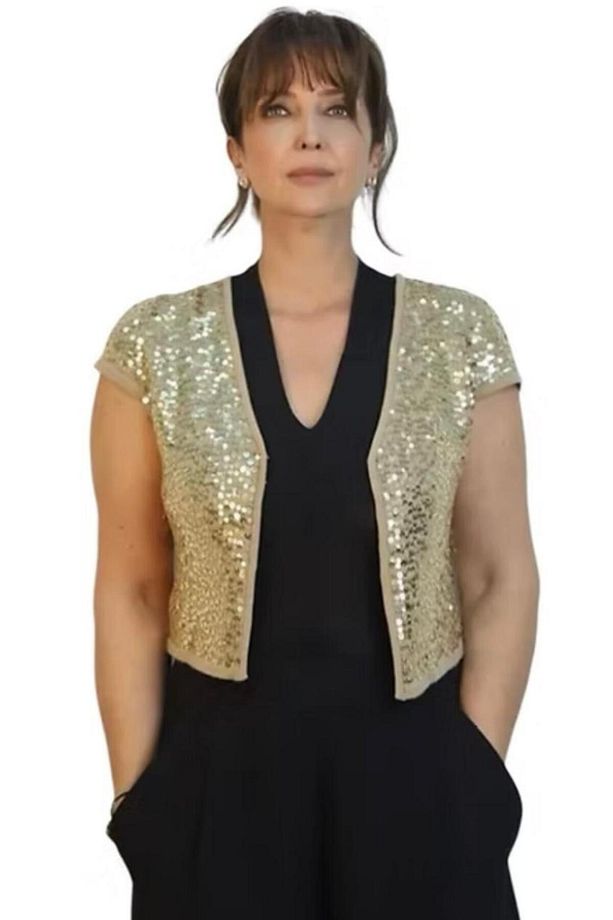 Full gold pullu triko yelek - 1