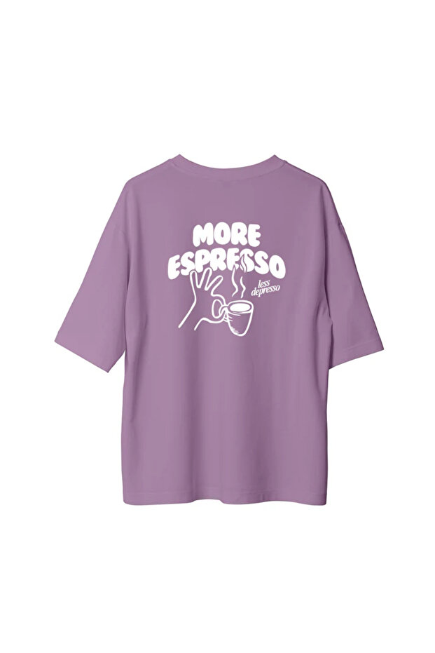 Unisex More Espresso Printed Oversize 100% Cotton T-Shirt