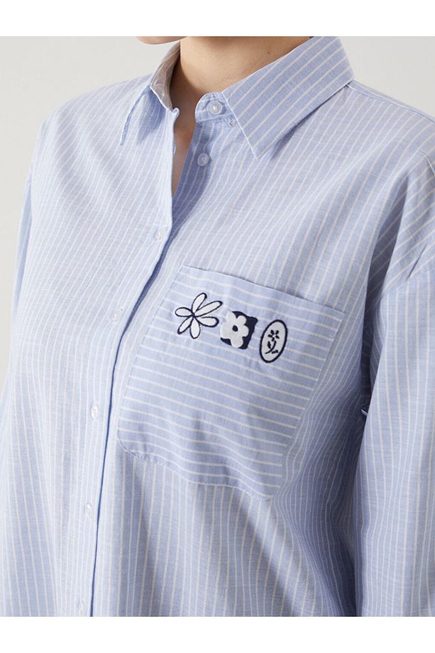 LCW Modest Çiçekli Oversize Kadın Gömlek Tunik - 3