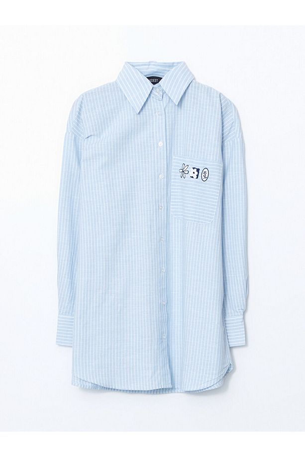 LCW Modest Çiçekli Oversize Kadın Gömlek Tunik - 5