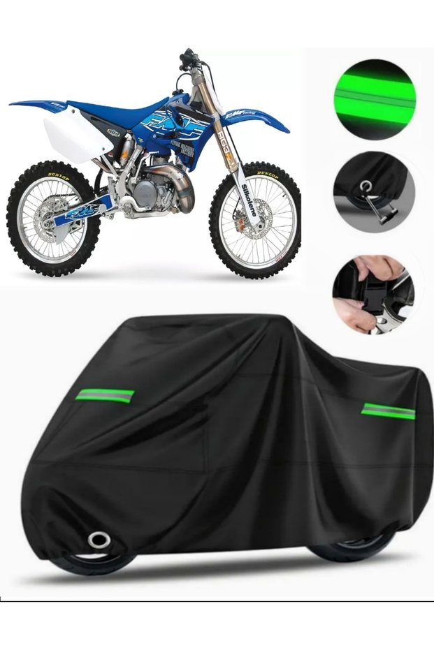 Yamaha Yz 250 Compatible Motorcycle Tarpaulin Premium (Lock Compatible) - Black - Mpro9002