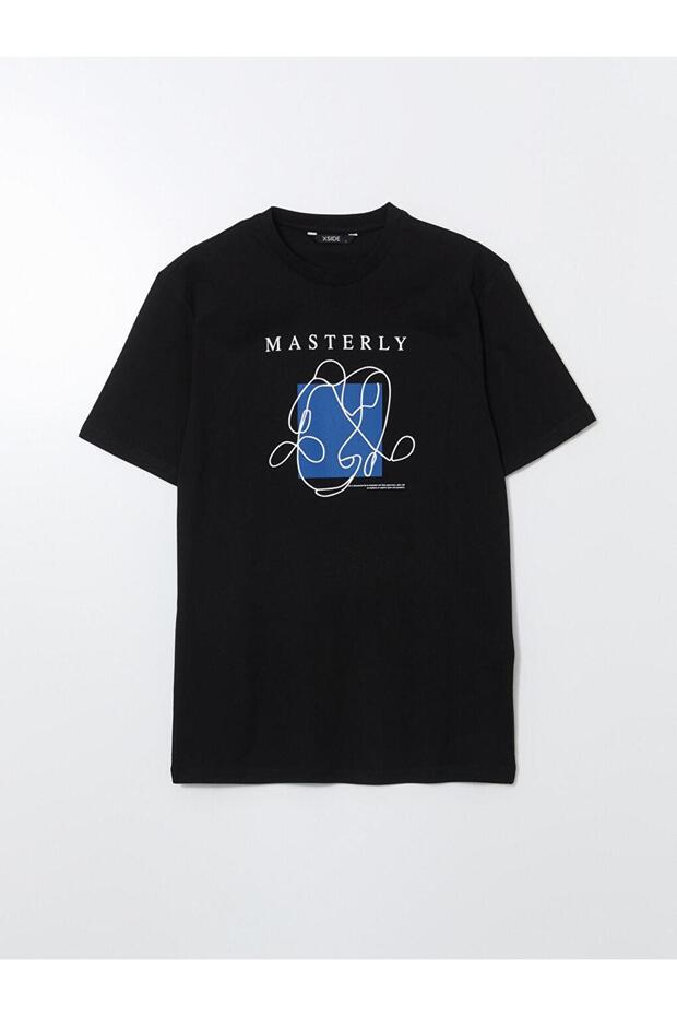Xside Crew Neck Printed Combed Cotton Men's T-Shirt (S5)