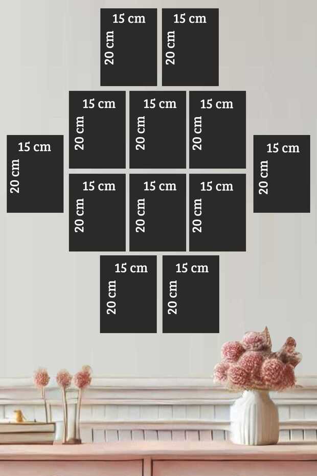Çerçeve Baskılı Eğlenceli, Abstract,  Minimalist, Modern Yiyecekler ve Mutfak Dekoru 12 li Set Tablo - 2