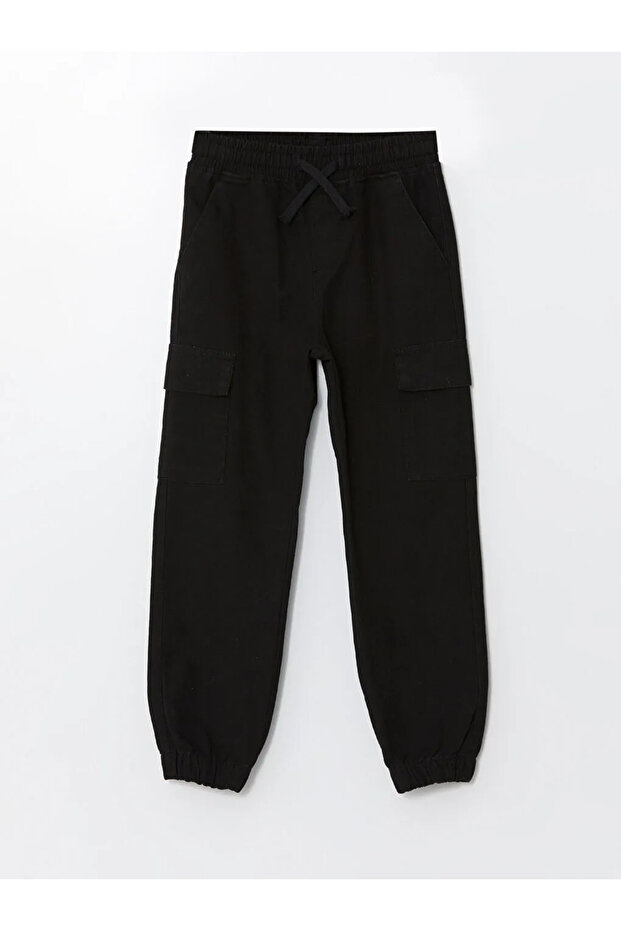 LCW Kids Siyah Beli Lastikli Erkek Çocuk Jogger Pantolon - 1