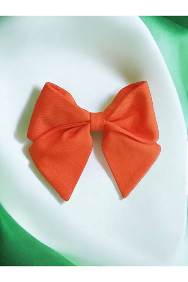 Back to School Elegant and Stylish Handmade Orange Automatic Clip Bow Hairpin